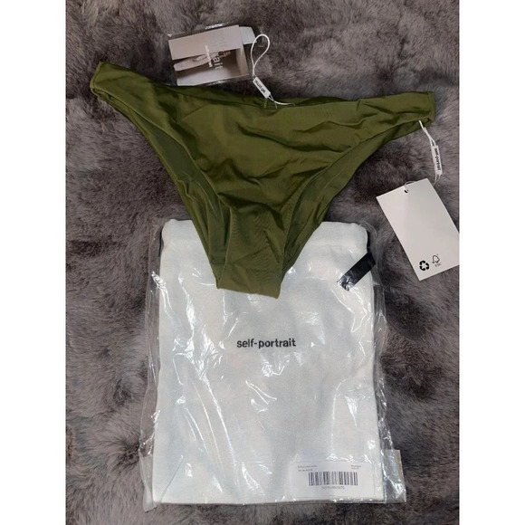 SELF-PORTRAIT Brief Bikini Bottoms in Green 0 New Womens Swimsuit - Picture 6 of 12